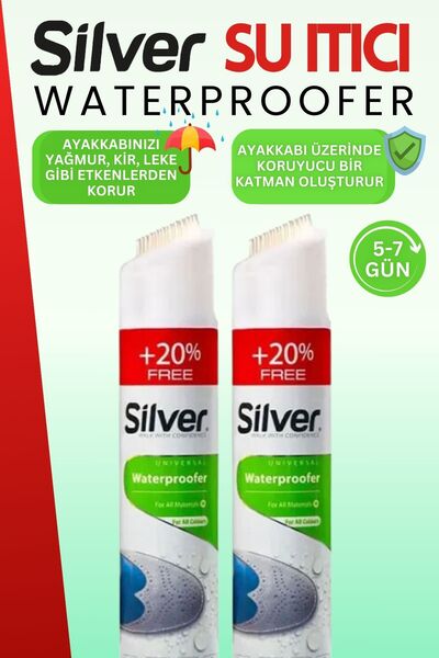 Silver Su Itici Su Geçirmezlik ve Yağmur Kaydırıcı Önleyici Sprey 300 ML 2 Adet