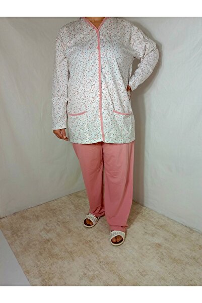 Butik Önü Düğmeli Anne Battal Pijama Takımı
