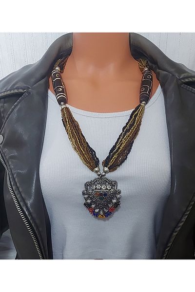 Virgo Himalayan Antique Nine Eye String Necklace