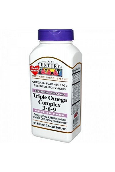 21st Century Triple Omega Complex Dietary Supplement, 90 Softgels