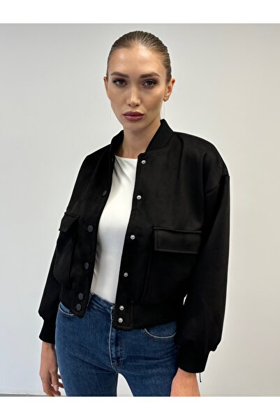 ossons Geniş Cepli Çıtçıt Düğmeli Bomber Ceket