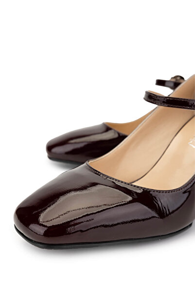 Tamer Tanca Women's Genuine Leather Burgundy Heeled Shoes