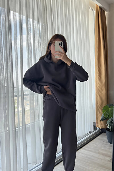 BayBayan Γυναικείο Σετ Φούτερ με ψηλόμεσο κουκούλα