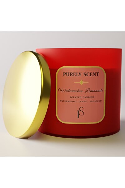 Purely Scent شمعة معطرة برائحة البطيخ والليمون من شمع الصويا 400 جرام 2009