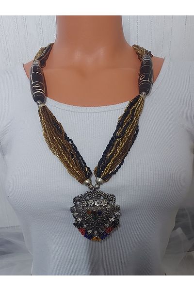 Virgo Himalayan Antique Nine Eye String Necklace