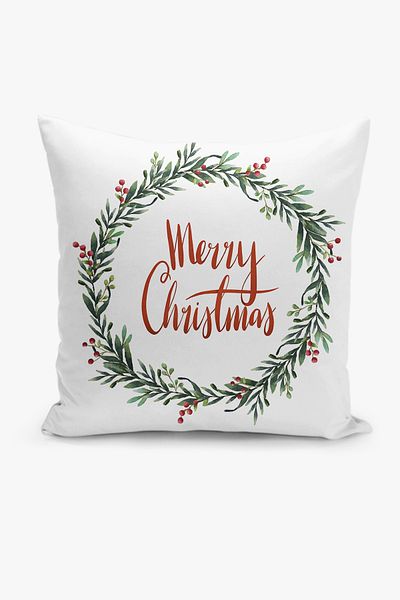Filamente New Year Christmas Pattern Double Sided Digital Printed Throw Pillow Cover