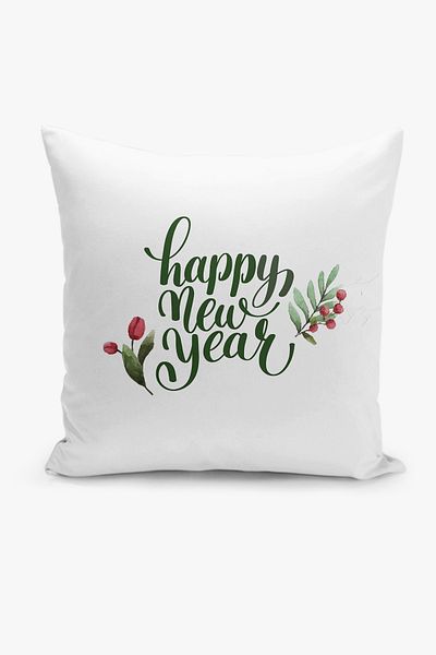 Filamente New Year Christmas Pattern Double Sided Digital Printed Throw Pillow Cover