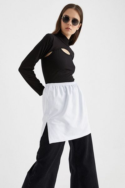 mirach Set 2 Fustă Lenjerie Intima Bumbac Pieptanat Negru Alb