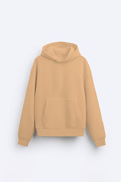 The Champ Clothing Hooded Fleece Inside Beige Unisex Oversize Hoodie Sweatshirt