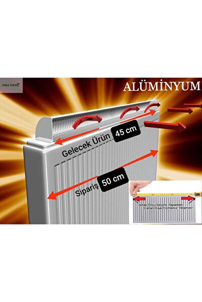 ISITAÇ 50 Cm Petek Üstü Alüminyum Isı Yönlendirici Isıya Dayanıklı Alüminyumd...