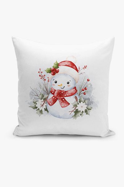 Filamente New Year Christmas Pattern Double Sided Digital Printed Throw Pillow Cover