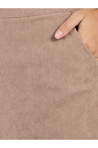 Styli Corduroy Midi Skirt with Concealed Zip