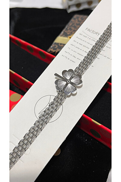 Home Dört yapraklı yonca çelik bileklik