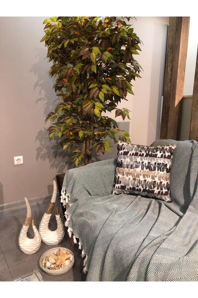 LUWİNO HOME Herringbone Pattern Hand Tied Sofa Cover 180*200 cm