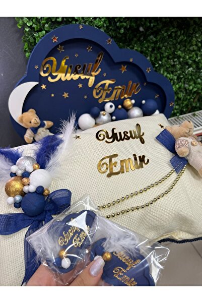 pandart Kapı Süsü Ledli Bubble Ayıcıklı Ahşap Bulut Pano, Kişiye Özel Kapı Sü...