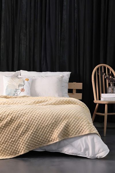 MİNK Beige Mink Bud Double Blanket