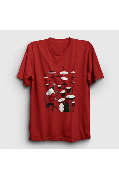 Presmono Κόκκινο Unisex Μουσικός Ντράμς Μπλουζάκι Drummer - 507990 ττ