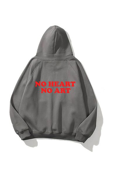The Champ Clothing Smoked Unisex Hooded Fleece Hoodie - No Heart No Art Printed