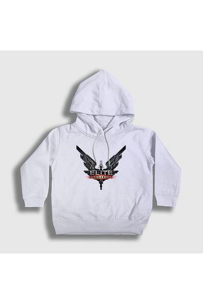 Presmono Hanorac cu glugă unisex pentru copii cu logo alb Game Elite Dangerous 511211 tt