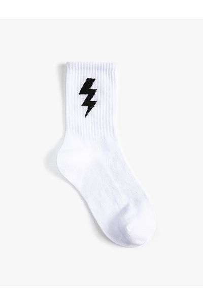 Koton Ribbed Lightning Pattern Socks