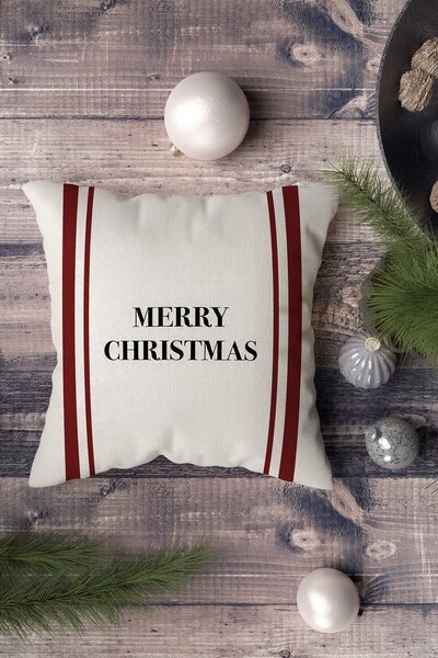 Markaev New Year's Christmas Themed 4-Piece Throw Pillow Cover 1040