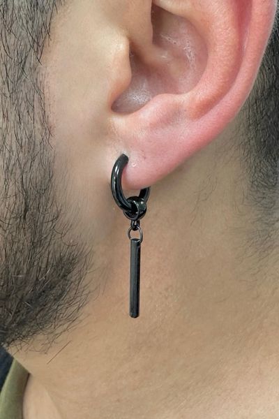 MAZEN 1Pcs Surgical Steel Unisex Rod Earrings Dangle Men'S, Women's Earrings (Single)