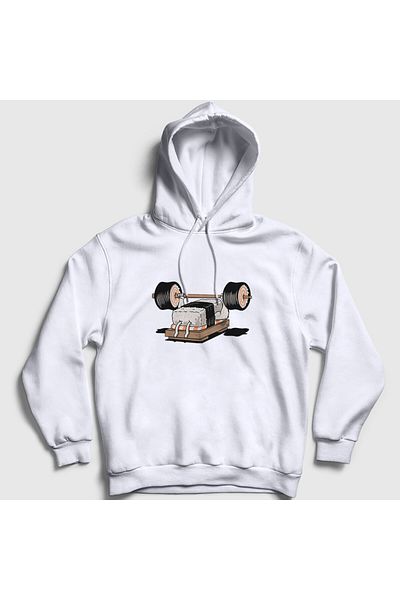 Presmono Λευκό Unisex Gym Fitness Sushi Hooded Bodybuilding φούτερ - 509392 ττ