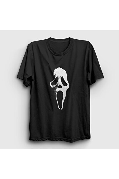 Presmono Unisex Siyah Maske Çığlık Korku Filmi Scream T-Shirt 511940tt