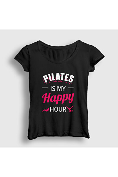 Presmono Ženska crna My Happy Hour poklon pilates T-shirt 512679tt