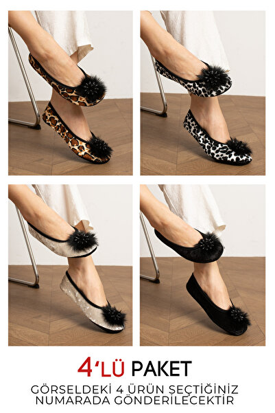 FUGA MODA Caty 4-Pack - Zimní dámské pantofle se světlou podrážkou a bez zvuku Home Flats