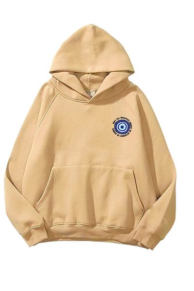 The Champ Clothing Μπεζ Φούτερ με κουκούλα φλις με κουκούλα σε μπεζ χρώμα