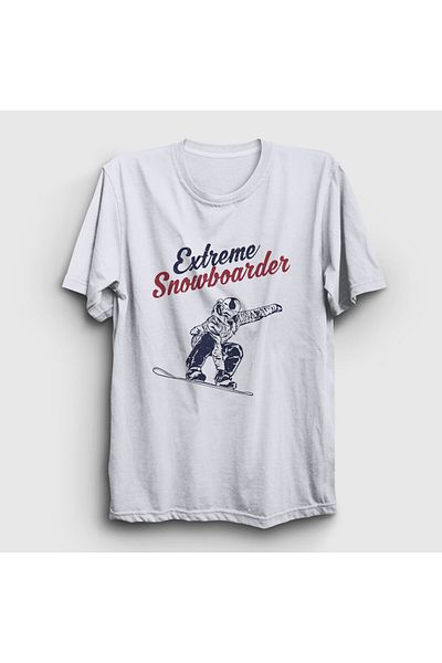 Presmono Μπλουζάκι σκι δώρου Unisex White Extreme Snowboarder 508523 ττ