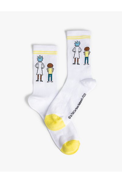 Koton Rick and Morty Socket Socks Licensed Embroidered