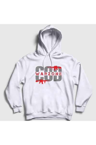 Presmono Φούτερ Call Of Duty Warzone Unisex με λευκή κουκούλα 513129 ττ