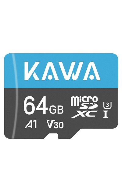 Kawa بطاقة ذاكرة U3 V30 عالية التحمل بقراءة 100 ميجابايت/ثانية وكتابة 40 ميجابايت/ثانية وبطاقة ذاكرة Micro SD سعة 64 جيجابايت