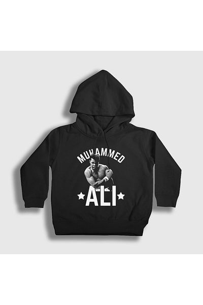 Presmono Унисекс детски боксов суитчър с качулка и черен цвят Mohammad Muhammad Ali - 507251tt