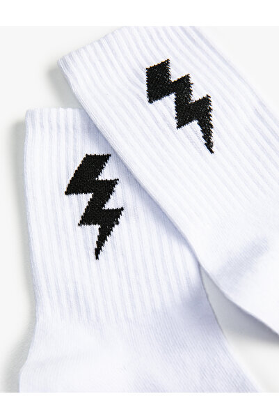 Koton Ribbed Lightning Pattern Socks