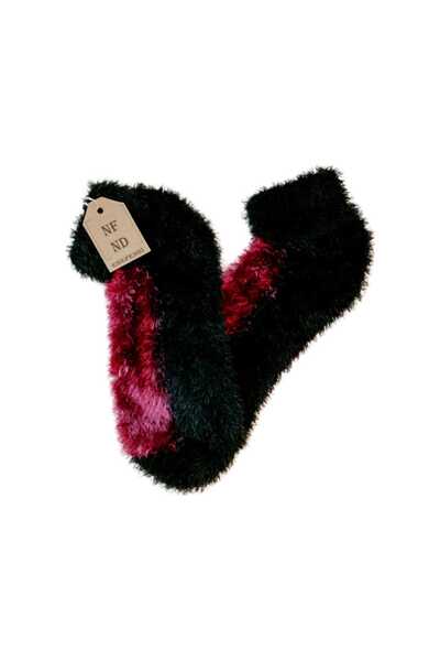 ENEFENDİ Ciorapi termici de iarnă din pluș - negru și roz (FUCHIA) fără cusături