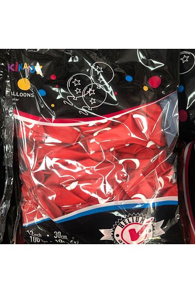 Kika Turkish Flag Balloon 12 Inch-30 cm 100 Pieces Red