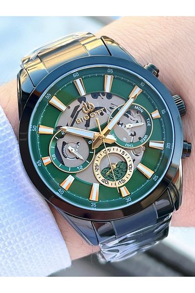 Bigotti 5 Atm Waterproof Men's Wristwatch - Case & Cord Steel, Interior Functions Active Ebg.10561.6