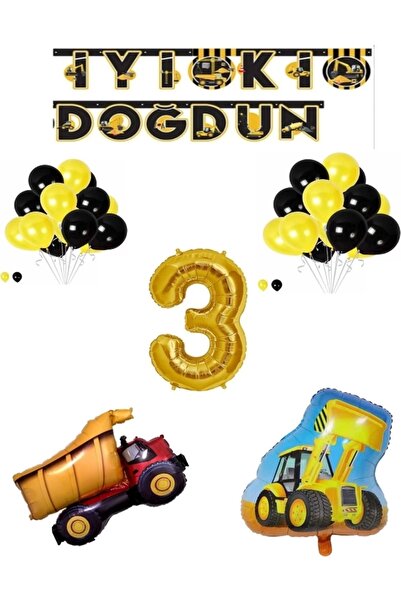 RÖNESANS PARTİ مجموعة بالونات على شكل شاحنة لعيد الميلاد من عمر 3 سنوات معًا