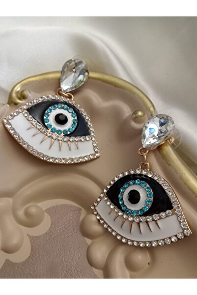 Shisa Jewel Nazar Boncuğu gözler damla Sallantılı küpe moda takı aksesuarları kadınlar için (A22)