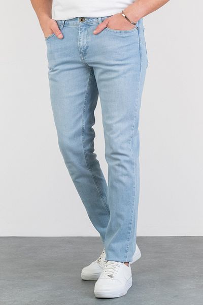 HLT JEANS Ανδρικό τζιν Lycra με ανοιχτό μπλε λείανση - HLTHE 001956 -Α