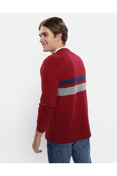 AMERICAN EAGLE Ae U-2171-3077 Model Long-Sleeve Striped Thermal T-Shirt