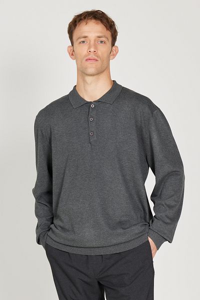 ALTINYILDIZ CLASSICS Anthrazit-Melange-Strickpullover mit normaler Passform und normalem Schnitt für Herren in Anthrazit-Melange