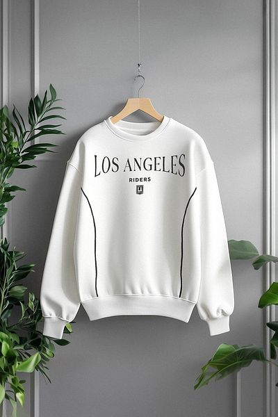 Trendyol Collection Ecru Slogan Fleece Oversize pletená mikina - TWOAW25SW00019