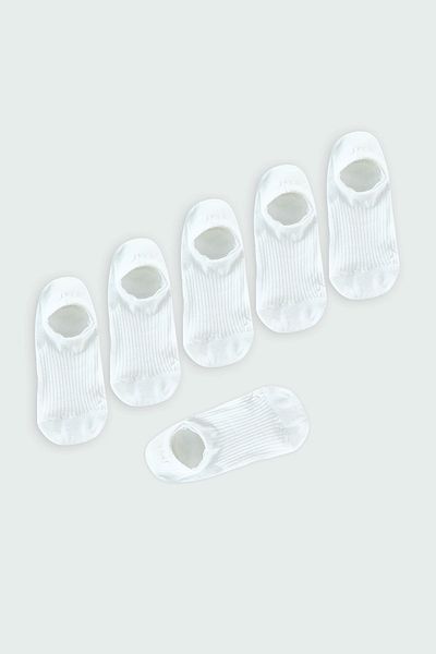 Edit by Trendyol Λευκές Unisex 6 Pack Βαμβακερές κάλτσες αθλητικών παπουτσιών TEDAW25CO00008