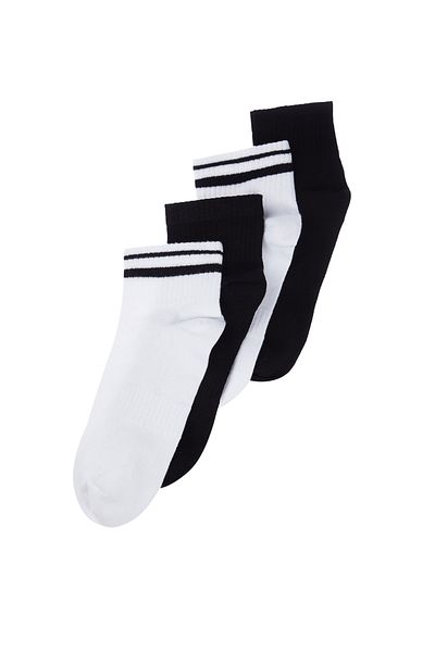 Trendyol Collection Чорапи унисекс с черни памучни обувки - Опаковка от 4 TMNSS24CO00021