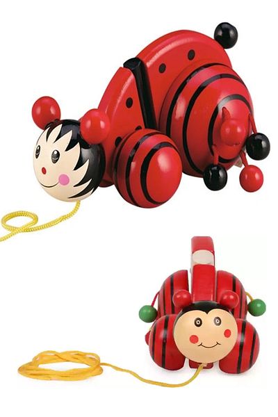 Hyd Wooden Disassemble Plug for Toy Animals - Car Ladybug