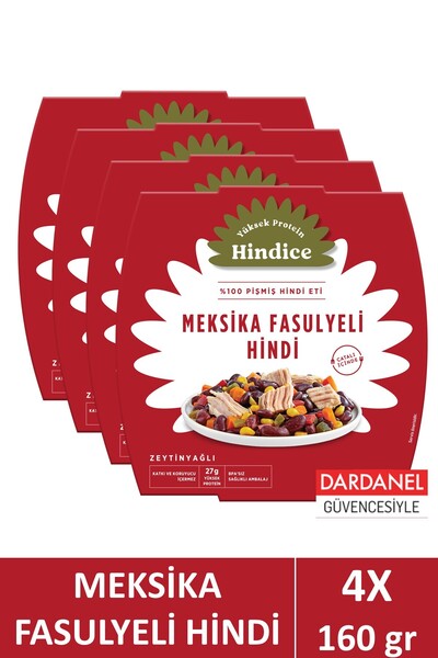 Dardanel Hindice Aç Ye Hazır Yemek Meksika Fasulyeli Hindi 160 gr X4 Adet
